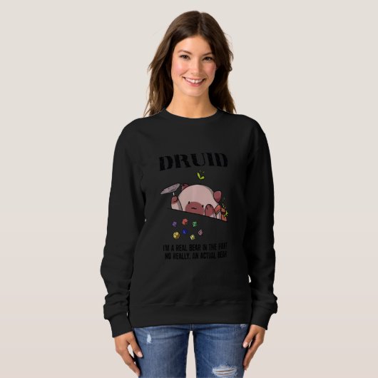 Sweatshirt Dungeon Crawler Dragon Master Dm Gaming Cat Druid (Devant entier)