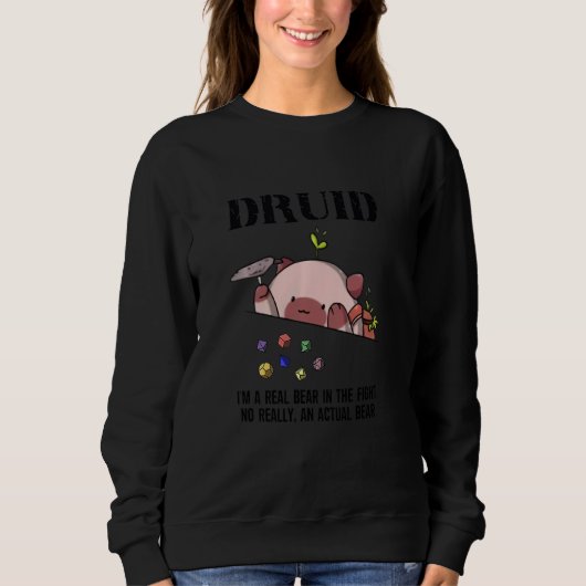 Sweatshirt Dungeon Crawler Dragon Master Dm Gaming Cat Druid (Devant)