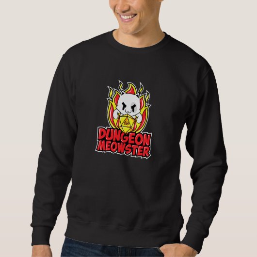 Sweatshirt Dungeon Meowster Imaginaire Rpg Dm Cat Board Jeu (Devant)
