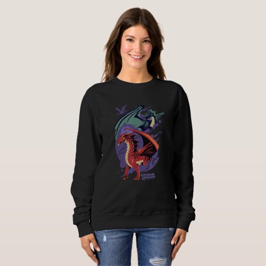 Sweatshirt Dungeons & Dragons Red & Black Dragons Portrait (Devant entier)