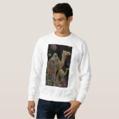 Sweatshirt duo de chameaux dorés cosmiques (Devant entier)