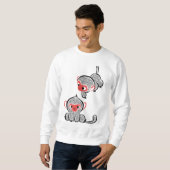 Sweatshirt Duo de singes asiatiques : assis et grimpant (Devant entier)
