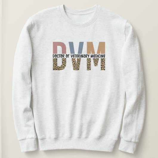 Sweatshirt DVM Doctor of Veterinary Medicine Empreinte de léo (Design devant)