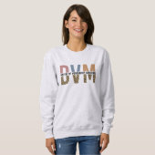 Sweatshirt DVM Doctor of Veterinary Medicine Empreinte de léo (Devant entier)