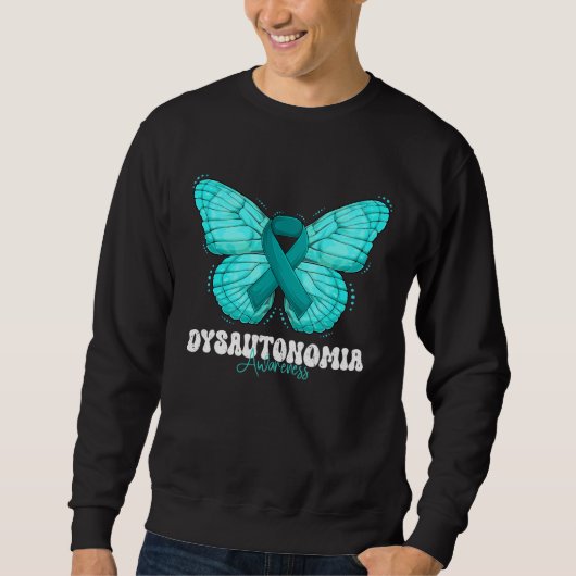 Sweatshirt Dysautonomia Awareness Month Teal Ribbon Butterfly (Devant)