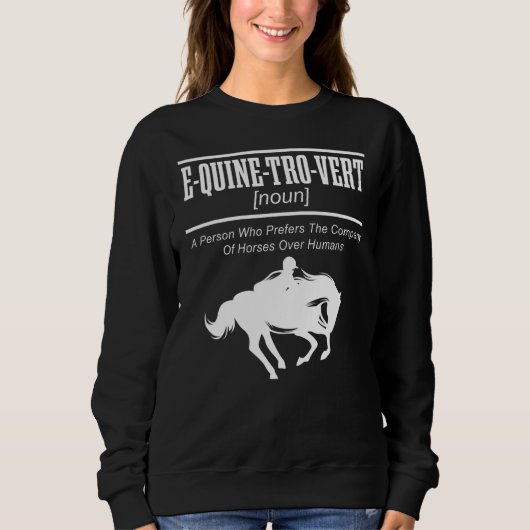 Sweatshirt E QUINE TRO VERT Equestrian Horseback Riding Horse (Devant)