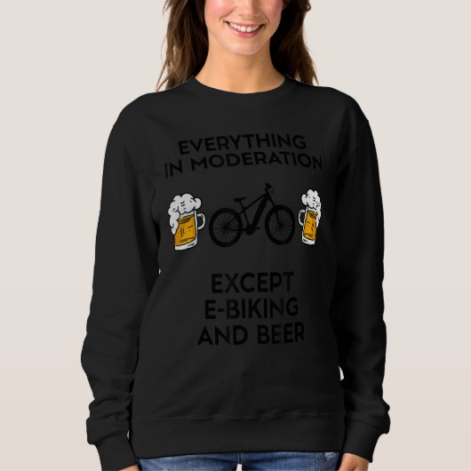 Sweatshirt E Vélo Vélos Électrique E Vélo VTT Vélo Et Bière (Devant)