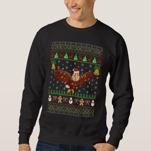 Sweatshirt Eagle Bird Lighting Père Noël Bald Eagle Laide Chr (Devant)