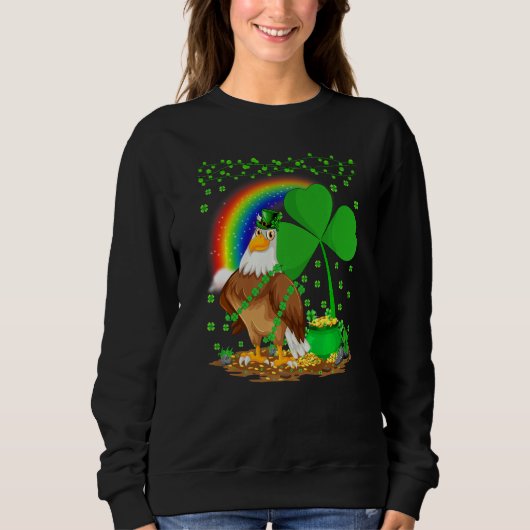 Sweatshirt Eagle Bird Shamrock Rainbow Eagle St Patrick's Da (Devant)