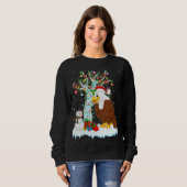 Sweatshirt Eagle Bird Xmas Arbre Éclairage Santa Hat Eagle Ch (Devant entier)