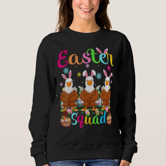 Sweatshirt Eagle Bunny Ear Easter Squad Bald Eagle Bird Happy (Devant)