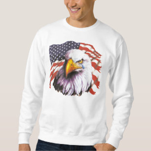 Sweatshirt Eagle chauve avec une larme - drapeau des