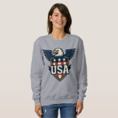 Sweatshirt Eagle Crest des États-Unis — Bouclier du drapeau V (Devant entier)
