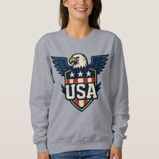 Sweatshirt Eagle Crest des États-Unis — Bouclier du drapeau V (Devant)