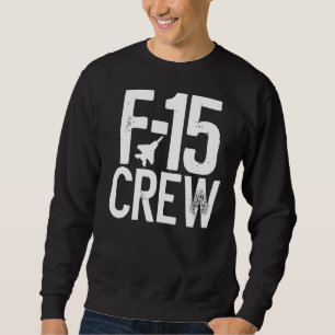 Sweatshirt Eagle F 15 Silhouette Jet Fighter Crew Et Team Fi