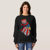 Sweatshirt Eagle Mullet 4 juillet avec drapeau américain (Devant entier)