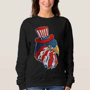 Sweatshirt Eagle Mullet 4 juillet avec drapeau américain