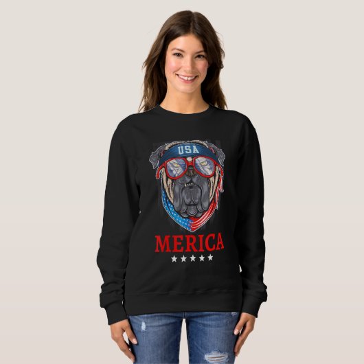 Sweatshirt Eagle Mullet Merica Hommes 4 juillet drapeau améri (Devant entier)