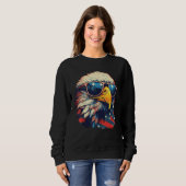 Sweatshirt Eagle Proud Patriotic American US Flag 4th Of July (Devant entier)