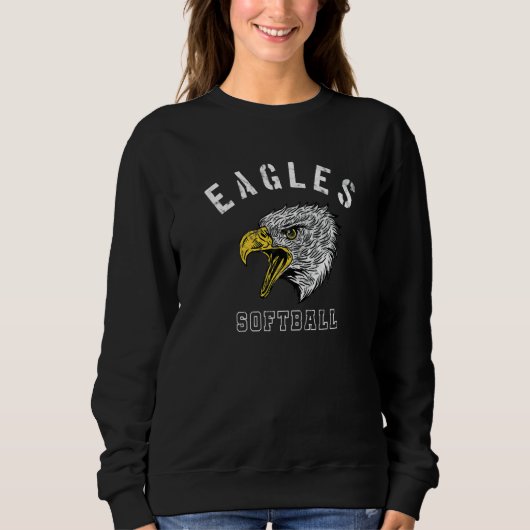 Sweatshirt Eagles Softball School Spirit Team Mascot Game Nig (Devant)