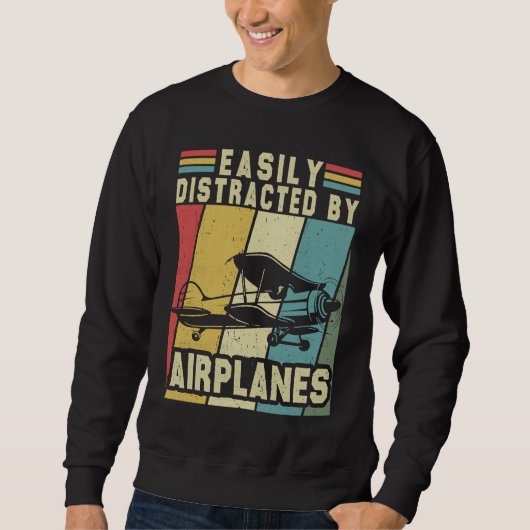 Sweatshirt Easily Distracted By Airplanes Toddler Men Women A (Devant)