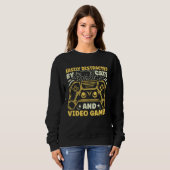 Sweatshirt Easily Distracted by Cats and Video Games (Devant entier)