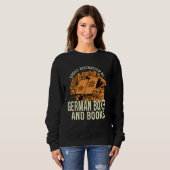 Sweatshirt Easily Distracted By German Boxer And Books Deutsc (Devant entier)