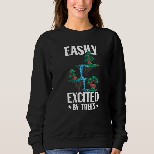 Sweatshirt Easily Excited By Trees Environment Awareness Plan (Devant)