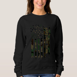 Sweatshirt East New York États-Unis Camo en détresse avec US