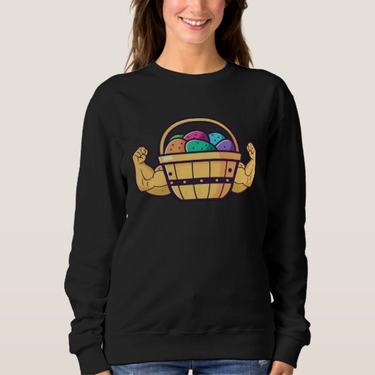 Sweatshirt Easter Basket Muscles Bodybuilding Easter (Devant)