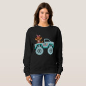 Sweatshirt Easter Bearded Dragon Bunny Riding Monster Truck T (Devant entier)