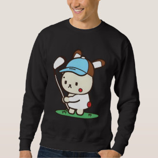 Sweatshirt Easter Bunny Playing Golf Golf Easter  1