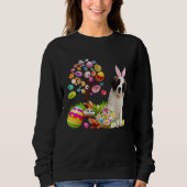 Sweatshirt Easter Bunny Saint Bernard Dog Ear Tree Egg Basket (Devant)
