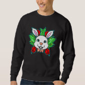 Sweatshirt Easter Bunny With Bow Tie And Spring Flowers On Ea (Devant)