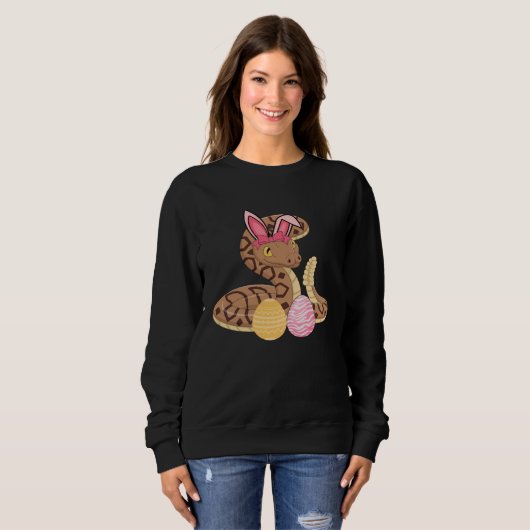 Sweatshirt Easter Egg Hunt Bunny Ear Ball Python Easter Day 2 (Devant entier)