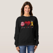 Sweatshirt Easter Egg Love Giraffe Bunny Animal Pet  Day (Devant entier)
