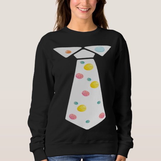Sweatshirt Easter Egg Neck Tie Cool Easter Celebration Costum (Devant)