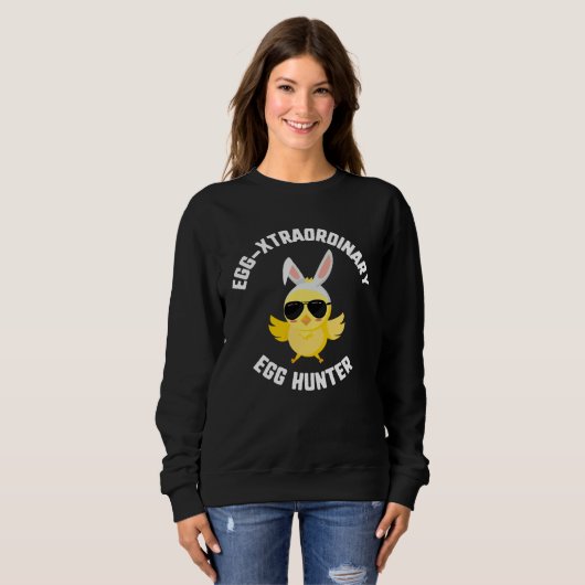 Sweatshirt Easter Egg Xtraordinary Egg Hunter Sunglasses Chic (Devant entier)