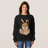 Sweatshirt Easter Guinea Pig With Bunny Ears & Eggs   Easter (Devant entier)
