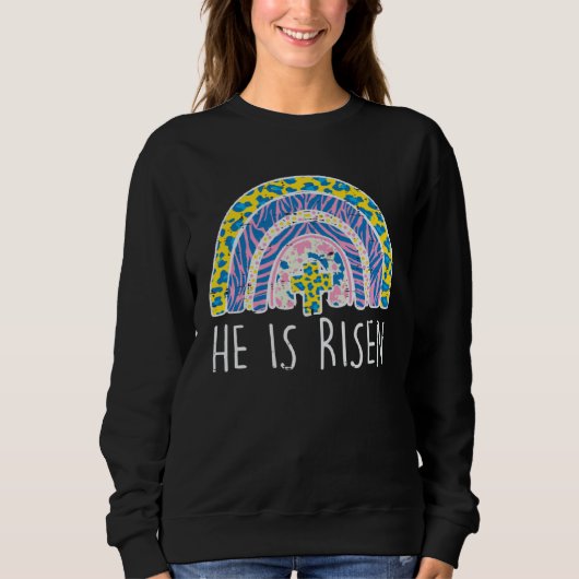 Sweatshirt Easter He Is Risen Jesus Religious Christian Women (Devant)