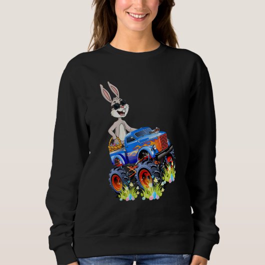 Sweatshirt Easter Rabbit équitation Monster Camion Garçons Fi (Devant)