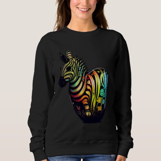 Sweatshirt Easter ready tops with charming Zebra illustration (Devant)