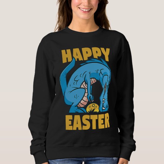 Sweatshirt Easter Rex tries to pick up Eggs  Grumpy Animal (Devant)
