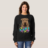 Sweatshirt Easter Shar Pei Bunny Eggs Dog on Easter Shar Pei (Devant entier)