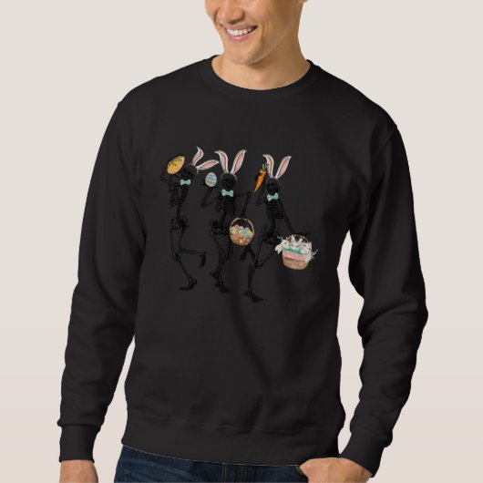Sweatshirt Easter Skeleton Bunny Ears Dancing Christian Easte (Devant)