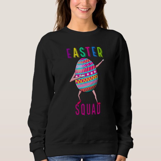 Sweatshirt Easter Squad Dabbing Oeufs Chasse Famille Coûts co (Devant)