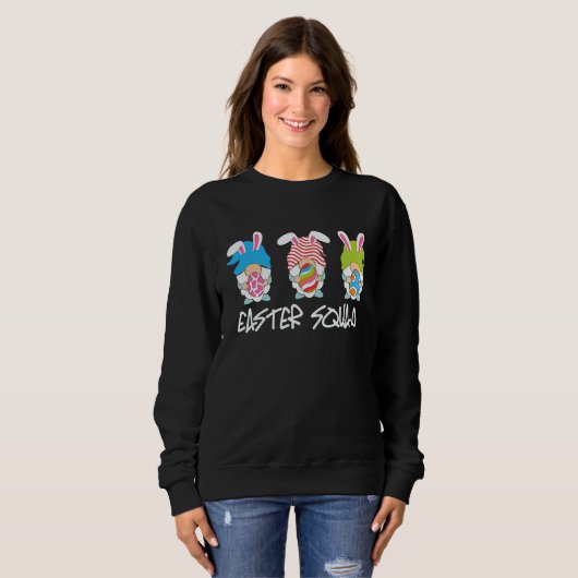 Sweatshirt Easter Squad Gnomes Eggs Bunny Easter Day Men Wome (Devant entier)