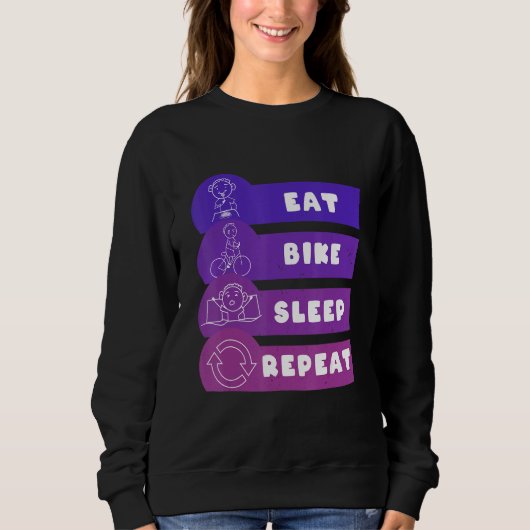 Sweatshirt Eat Bike Sleep Repeat (Devant)