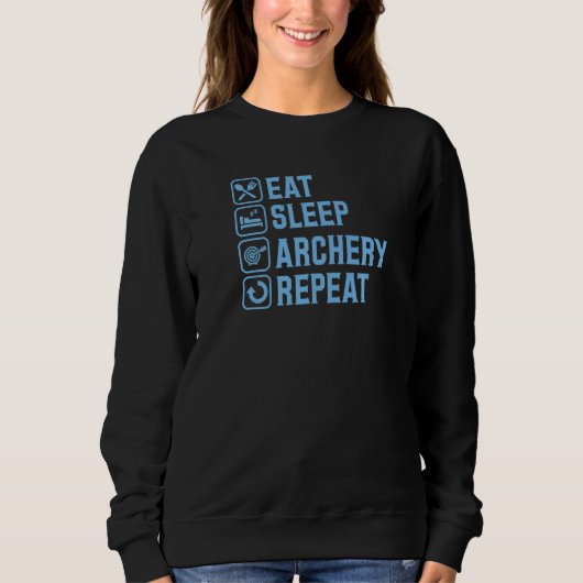 Sweatshirt Eat Sleep Archery Repeat Simple Minimalist Archer  (Devant)