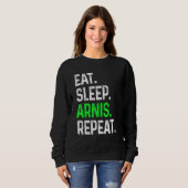 Sweatshirt Eat Sleep Arnis Répéter Arts Martiaux Combat (Devant entier)